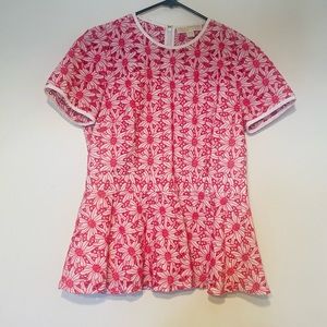 Michael Korea Peplum Top Red